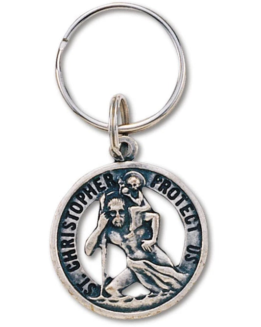 St. Christopher Pewter Key Ring