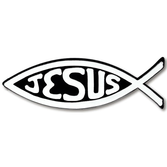 Auto Decal: Silver Jesus Fish