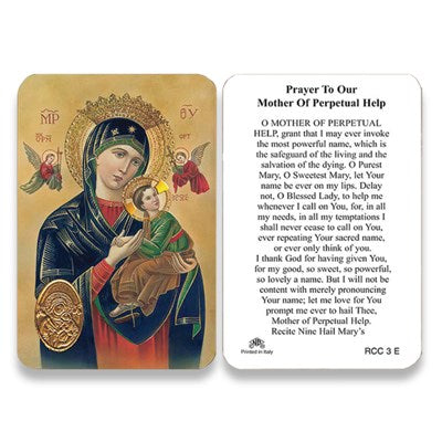Prayer to Our Lady of Perpetual Help Holy Card