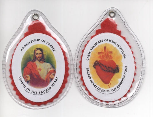 Sacred Heart Badge with Plastic Cover