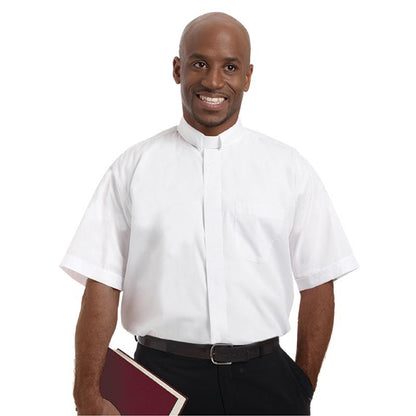 Chemise de clergé Murphy blanche : Manches courtes