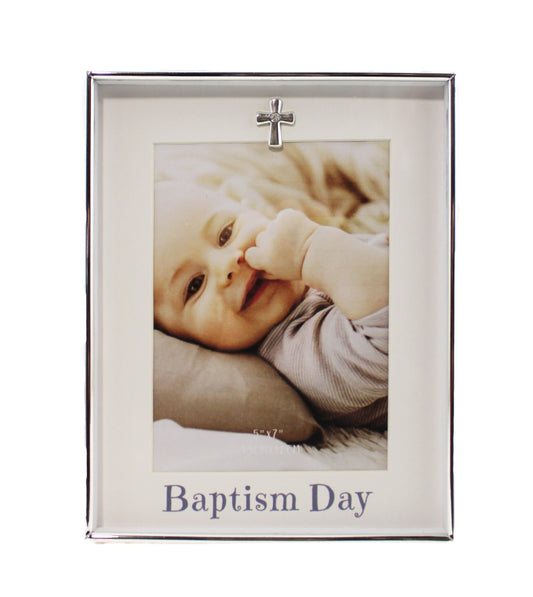 White Baptism Day Picture Frame 8.5 x 7"