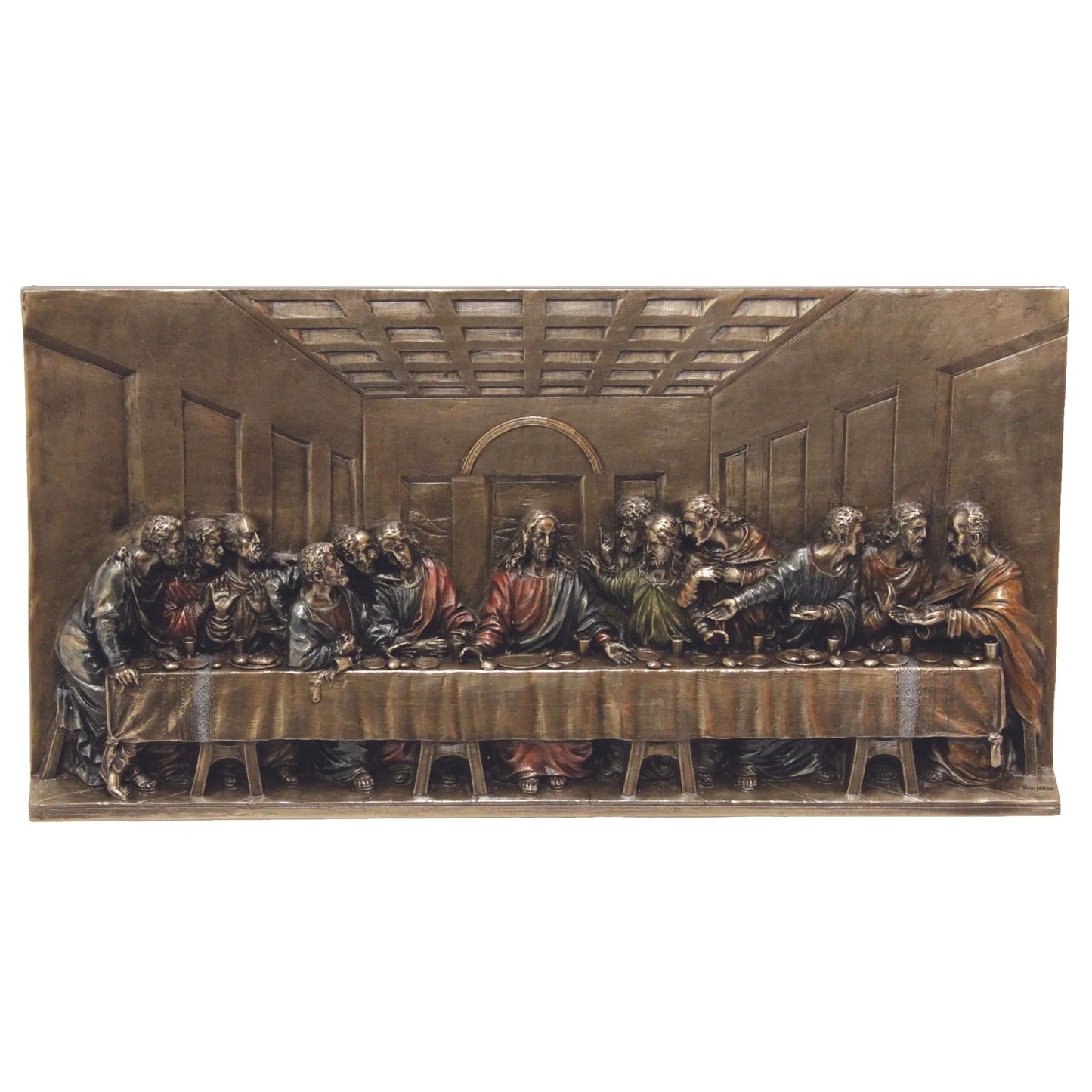 Plaque de la Cène avec finition peinte bronze