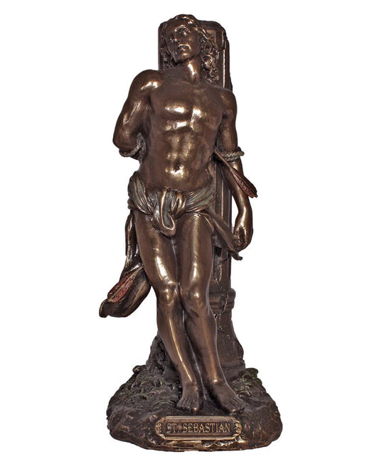 St. Sebastian Bronze-Painted Statue 8"