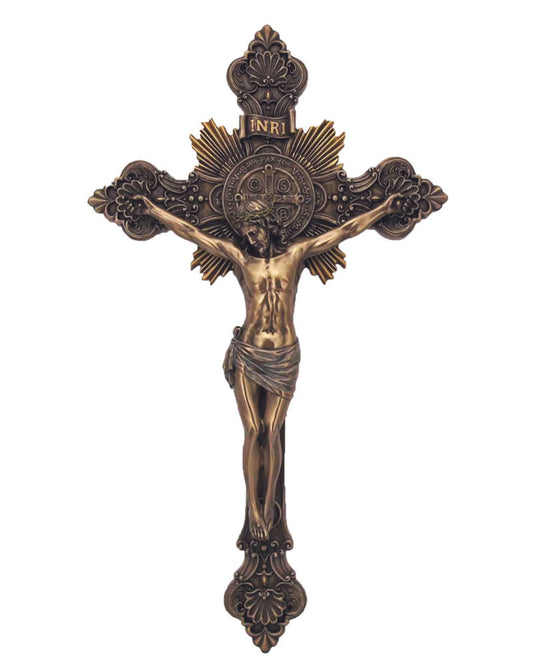 St. Benedict Crucifix with Bronze Painted Finish 7.75"