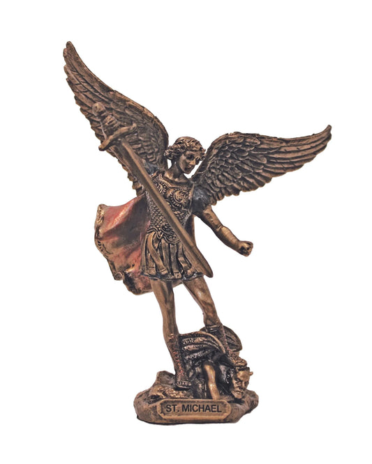 Bronze-Painted St. Michael Statue 4"