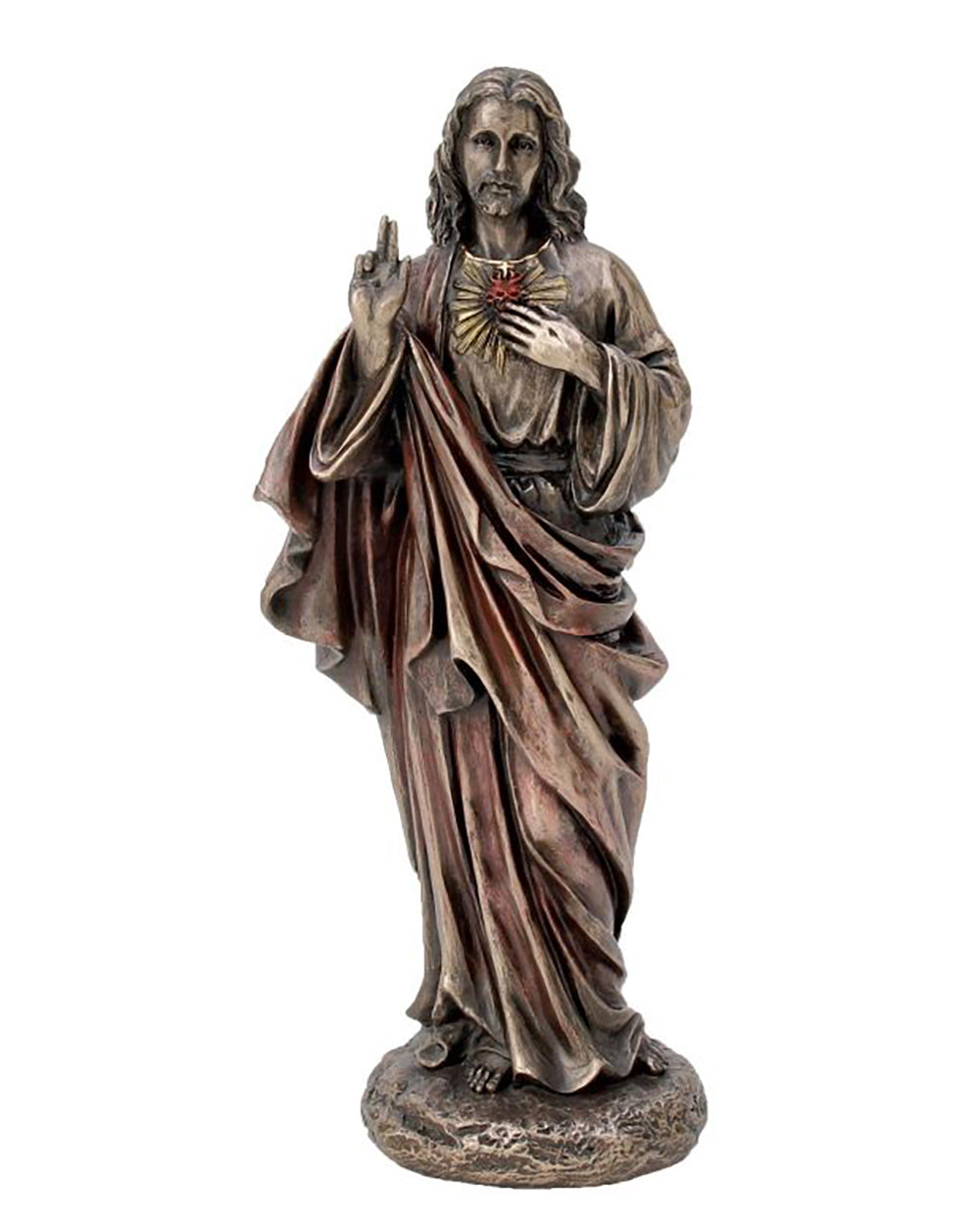 Sacred Heart of Jesus Bronze-Painted Statue 8"