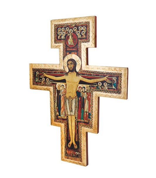 Crucifijo de madera de San Damián de 55 pulgadas