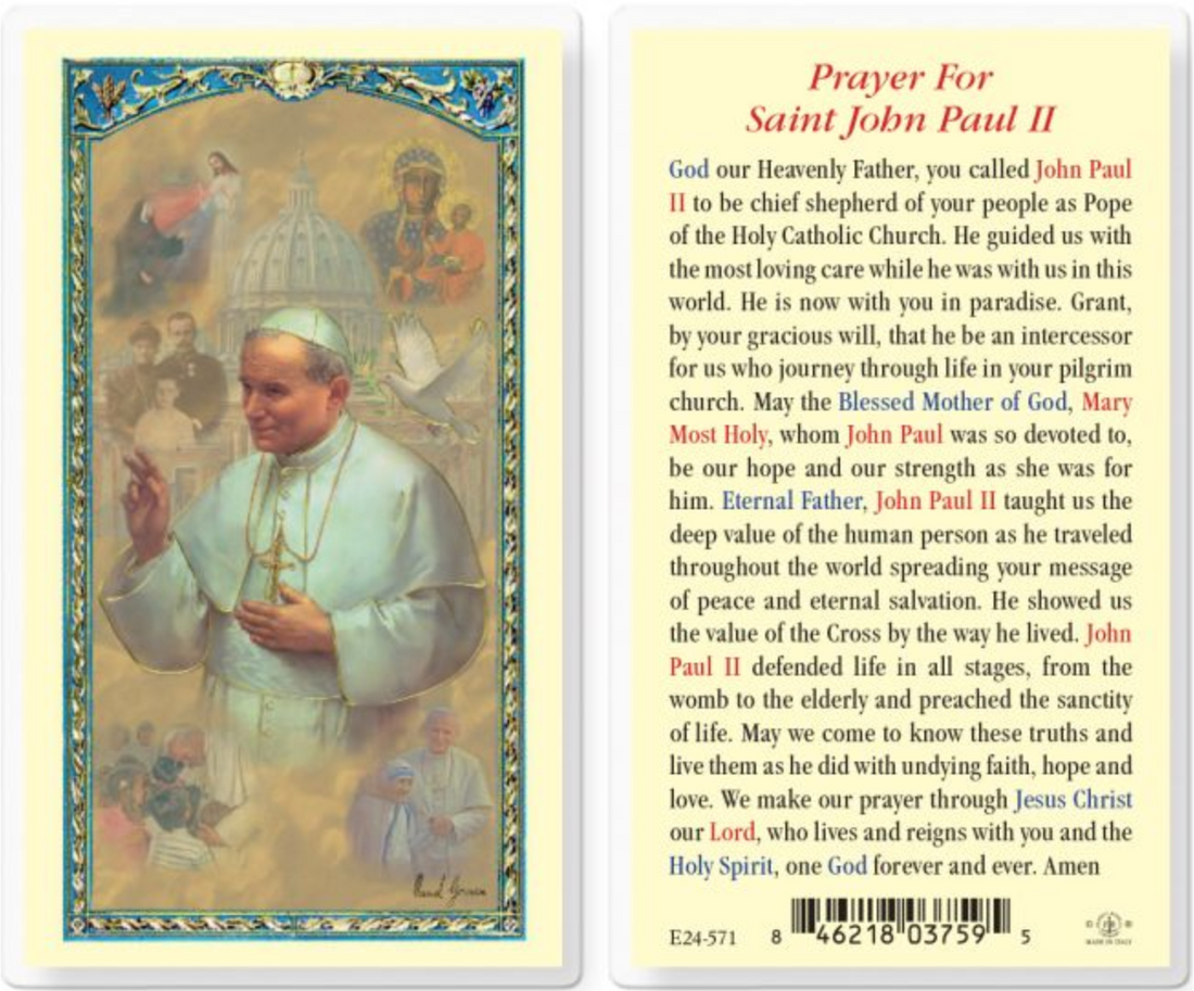 Saint John Paul II Holy Card – Joseph's