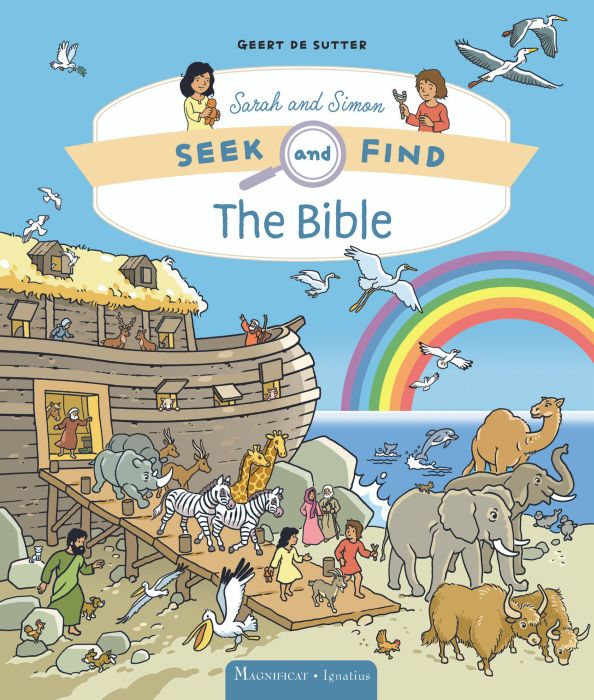 Book cover of 'Seek and Find The Bible' with Noah's Ark illustration