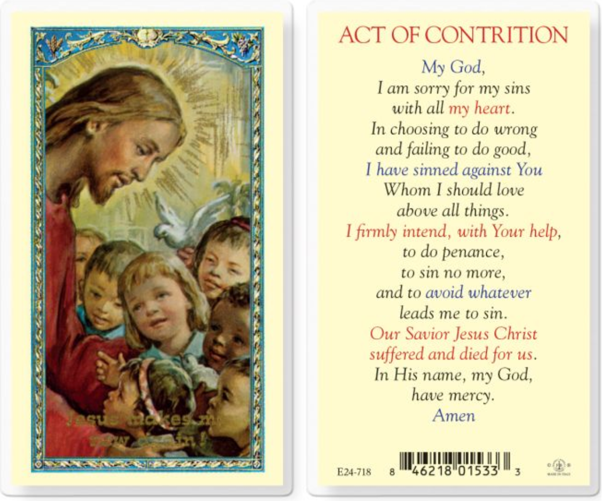 Act of Contrition Holy Card