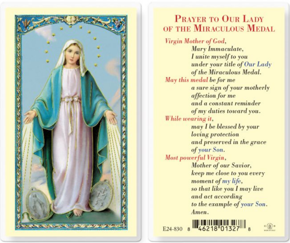 Our Lady of the Miraculous Medal Holy Card – Joseph's