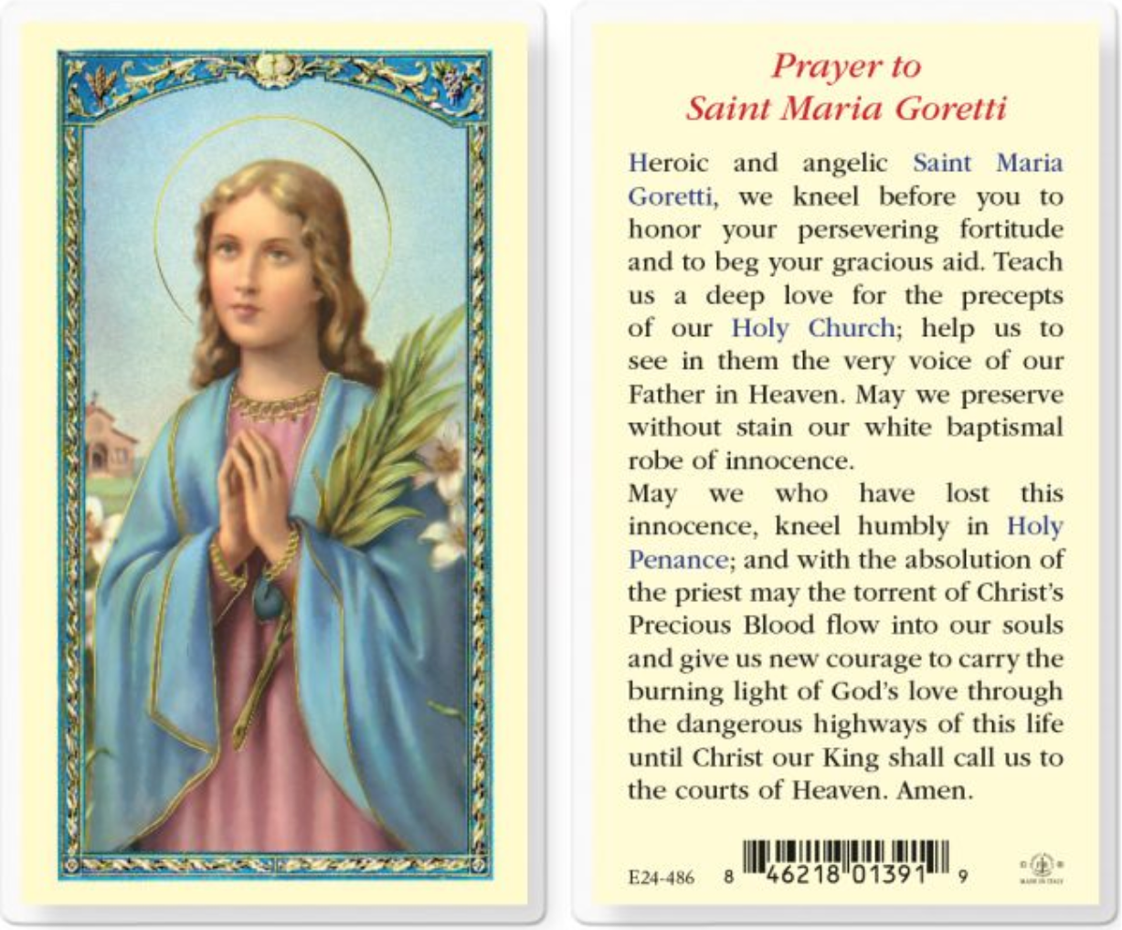 Prayer to Saint Maria Goretti Holy Card