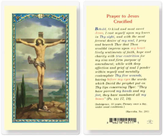 Prayer to Jesus Crucified Holy Card