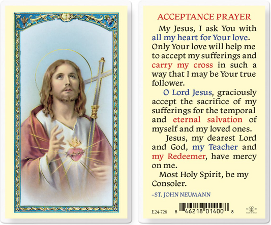 Acceptance Prayer Laminated Holy Card