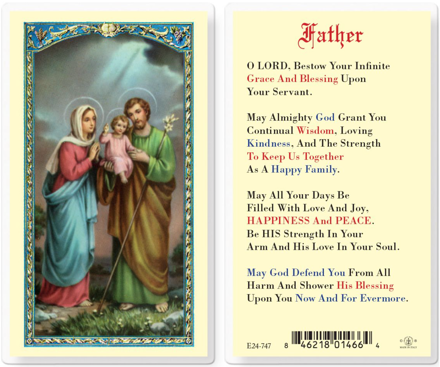 Tarjeta religiosa Oración del Padre