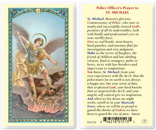 Police Officer's Prayer to St. Michael Holy Card