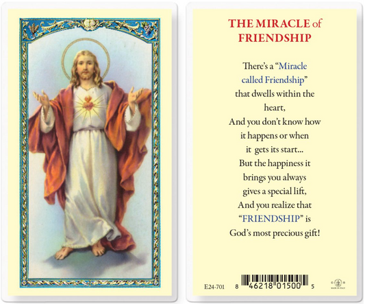 The Miracle Of Friendship Holy Card