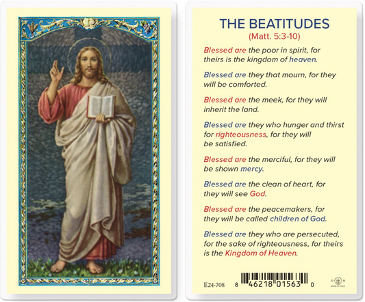 The Beatitudes the Christ Blessing Holy Card