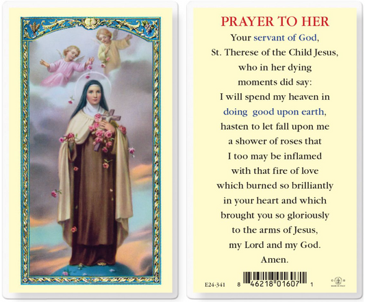 Prayer to Her St. Therese Holy Card