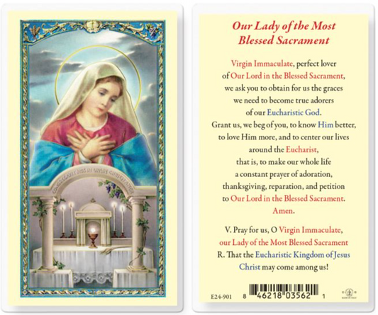 Our Lady of The Most Blessed Sacrament Holy Card