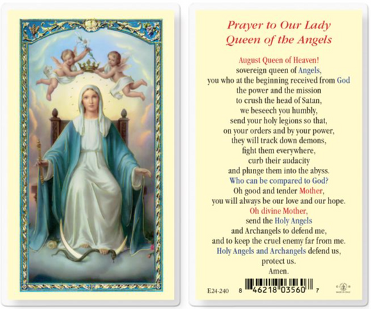Our Lady Queen of the Angels Holy Card
