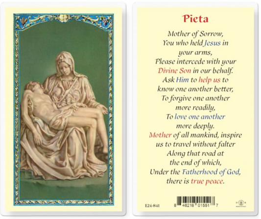 Pieta with Mother of Sorrow Holy Card