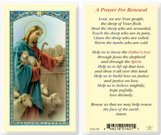 Prayer For Renewal Holy Card