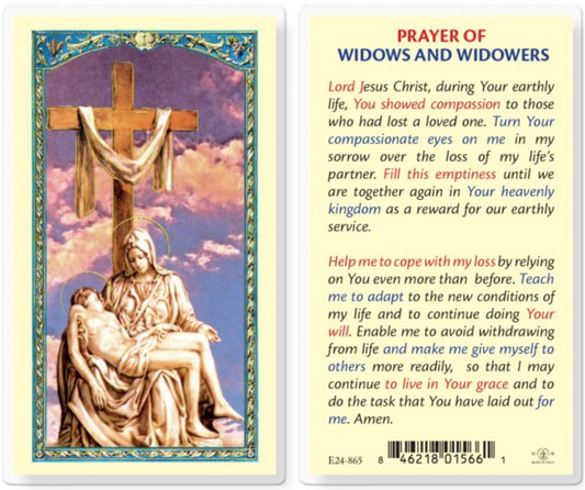 Prayer for Widows and Widowers Holy Card