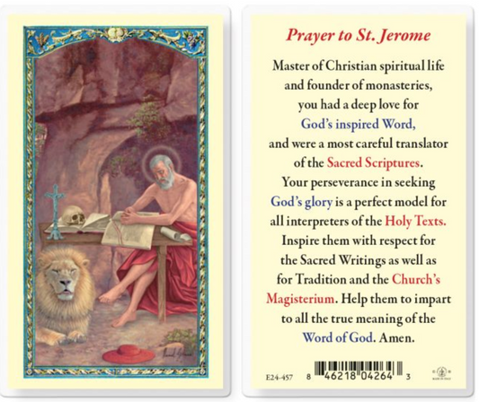 Prayer to Saint Jerome Holy Card