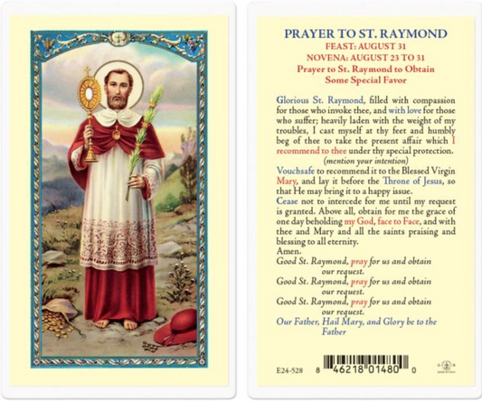 Prayer to Saint Raymond Holy Card