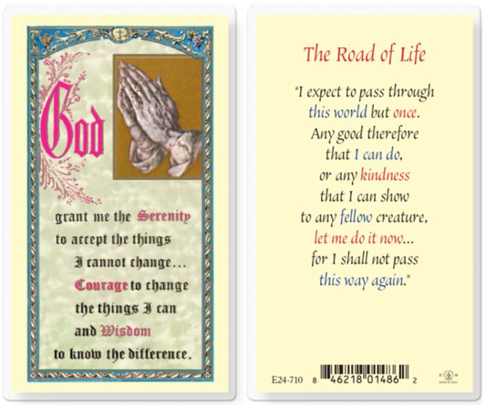 The Road of Life Serenity Holy Card