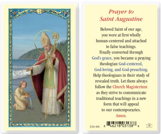 Saint Augustine Holy Card