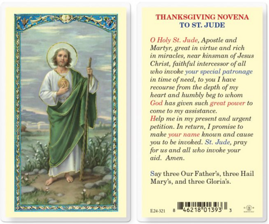 Thanksgiving Novena - Saint Jude Holy Card