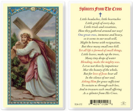 Splinters from the Cross Holy Card