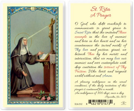 Saint Rita Holy Card