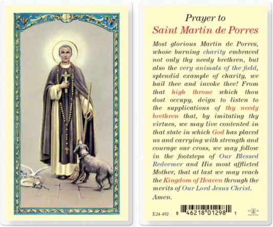 Saint Martin De Porres Holy Card