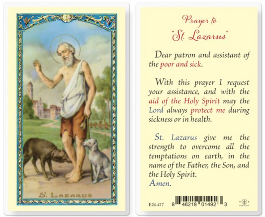 Saint Lazarus Holy Card