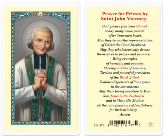 Saint John Mary Vianney Holy Card