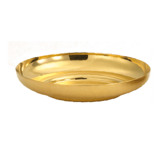 Patena dorada de 24 quilates - Pozo profundo de 15,5 cm, capacidad para 150 hostias