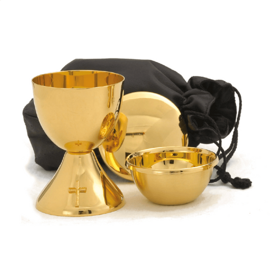 Set de comunión portátil de oro de 24K