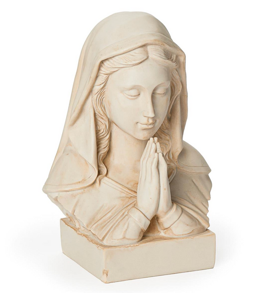 Ivory Alabaster Madonna Bust 7"