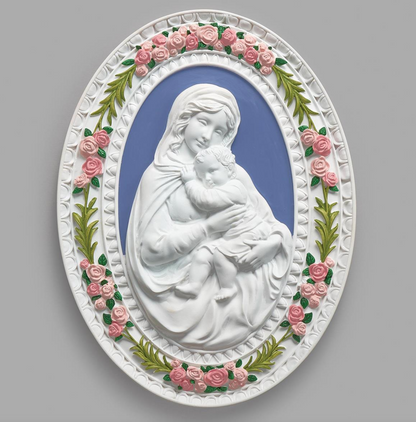 Madonna & Child Della Robbia Wall Plaque 8.25"