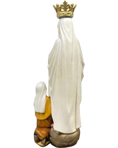 Escultura Nuestra Señora de Lourdes y Bernadette en madera de Val Gardena, color
