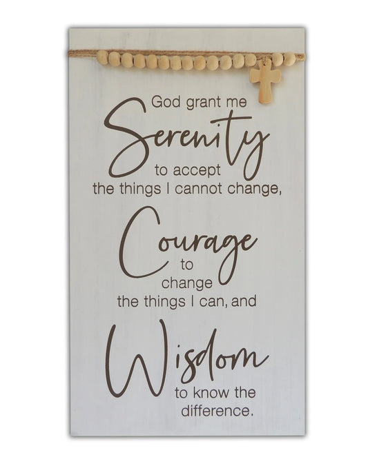 Decorative sign with inspirational quote on a white background