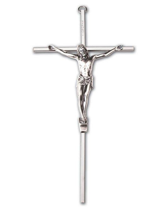 Silver Wall Crucifix 10"