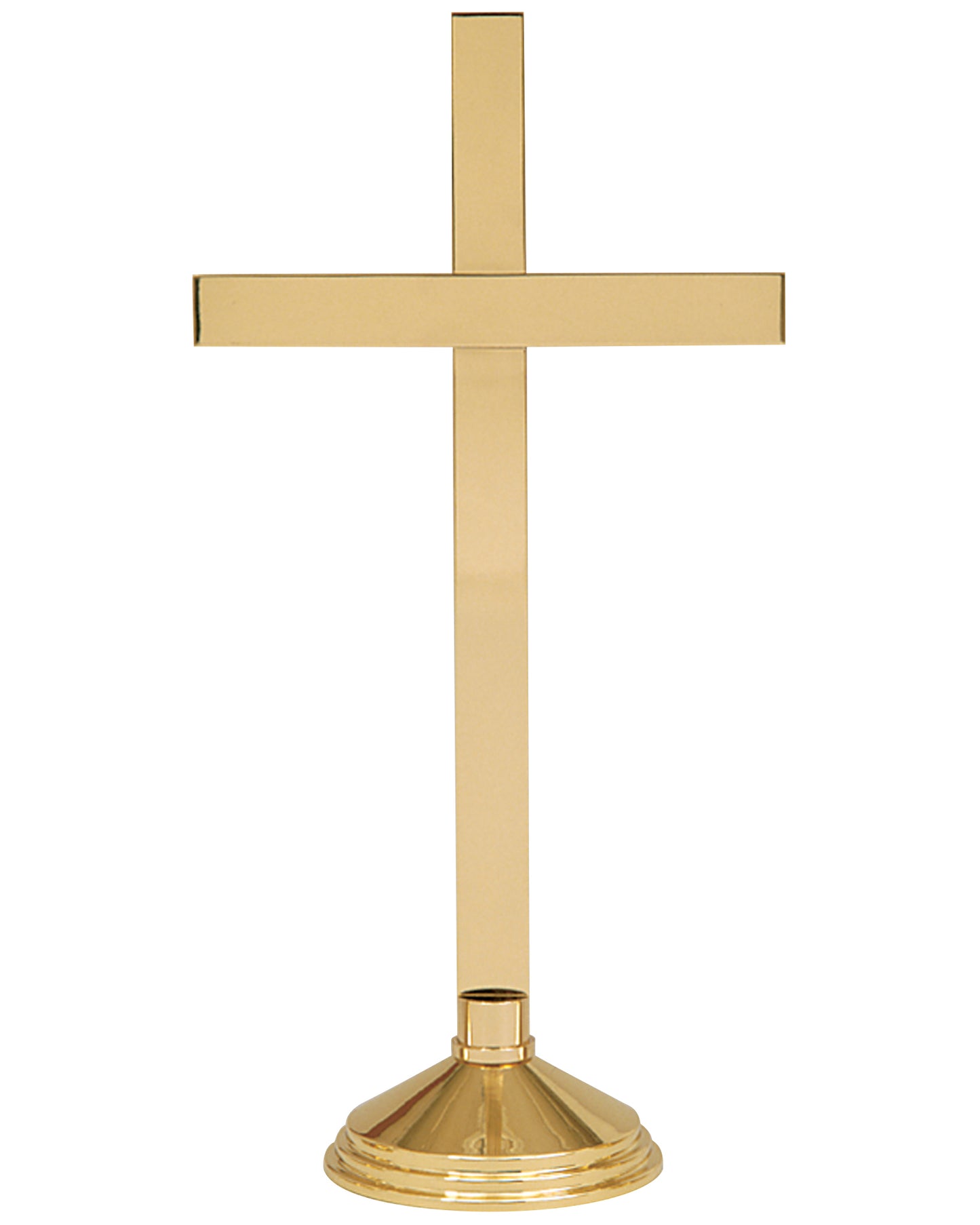 Gold cross on a white background