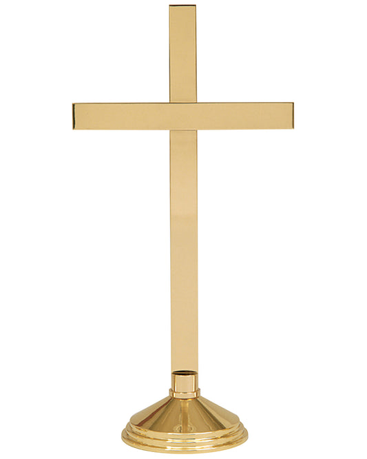 Gold cross on a white background