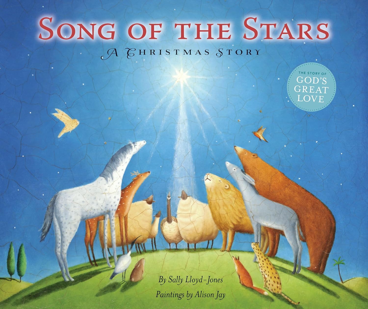 Book cover of 'Song of the Stars' with animals on a hill under a starry sky.