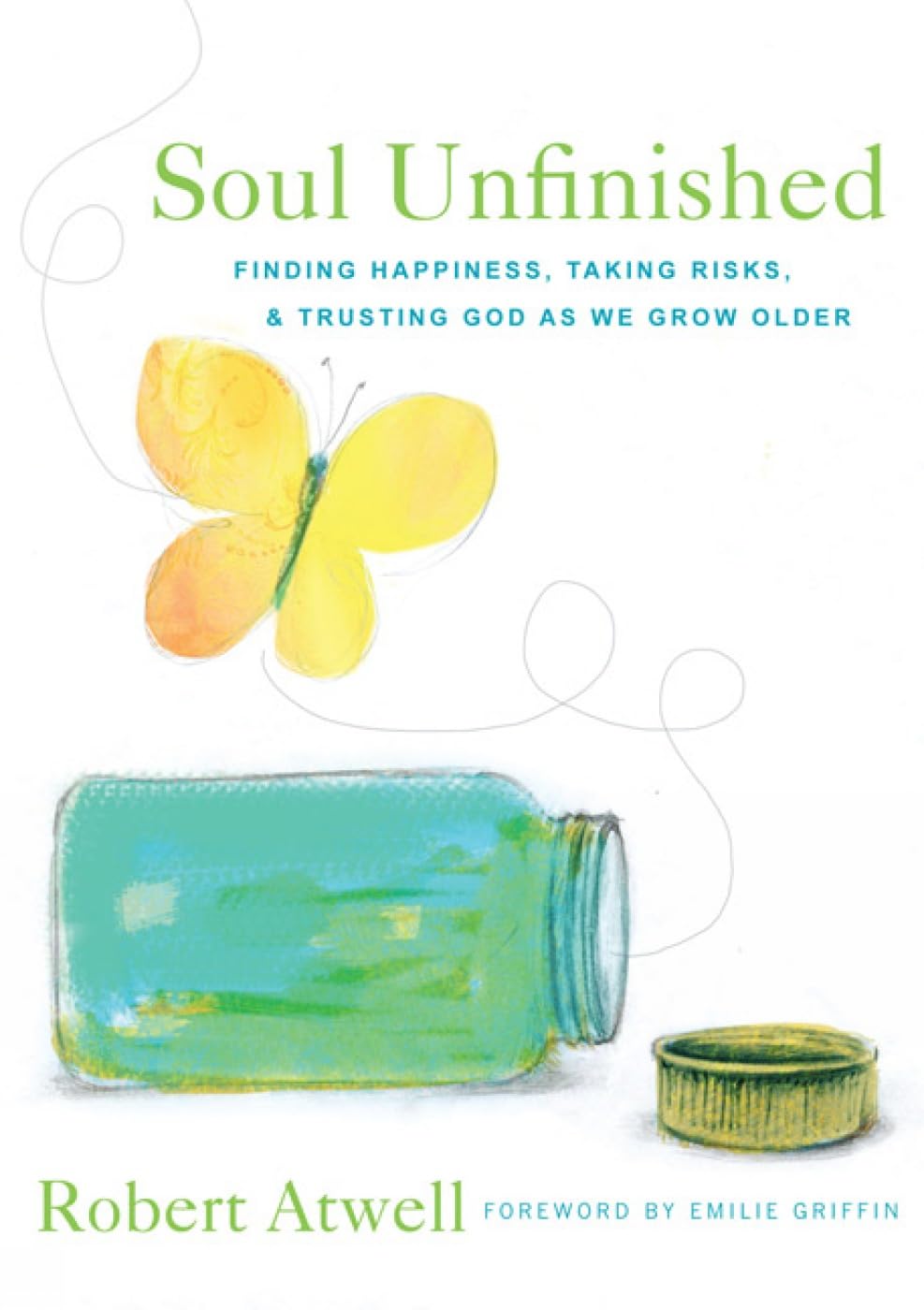Book cover of 'Soul Unfinished' with a butterfly and jar illustration.
